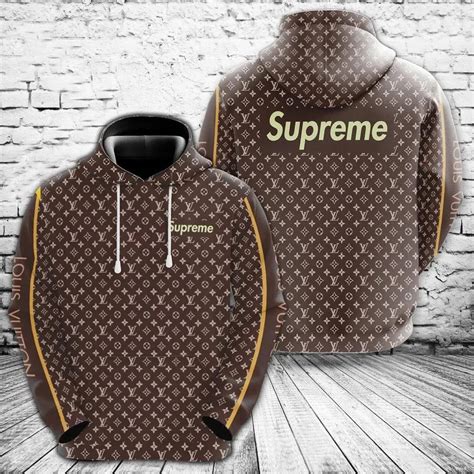 louis vuitton supreme brown hoodie|supreme shirt louis vuitton price.